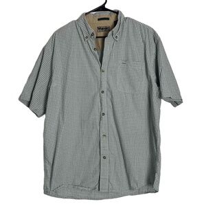 Wrangler Blue‎ Multi Button Down Plaid Short Sleeve Collared Pocket Shirt Size L